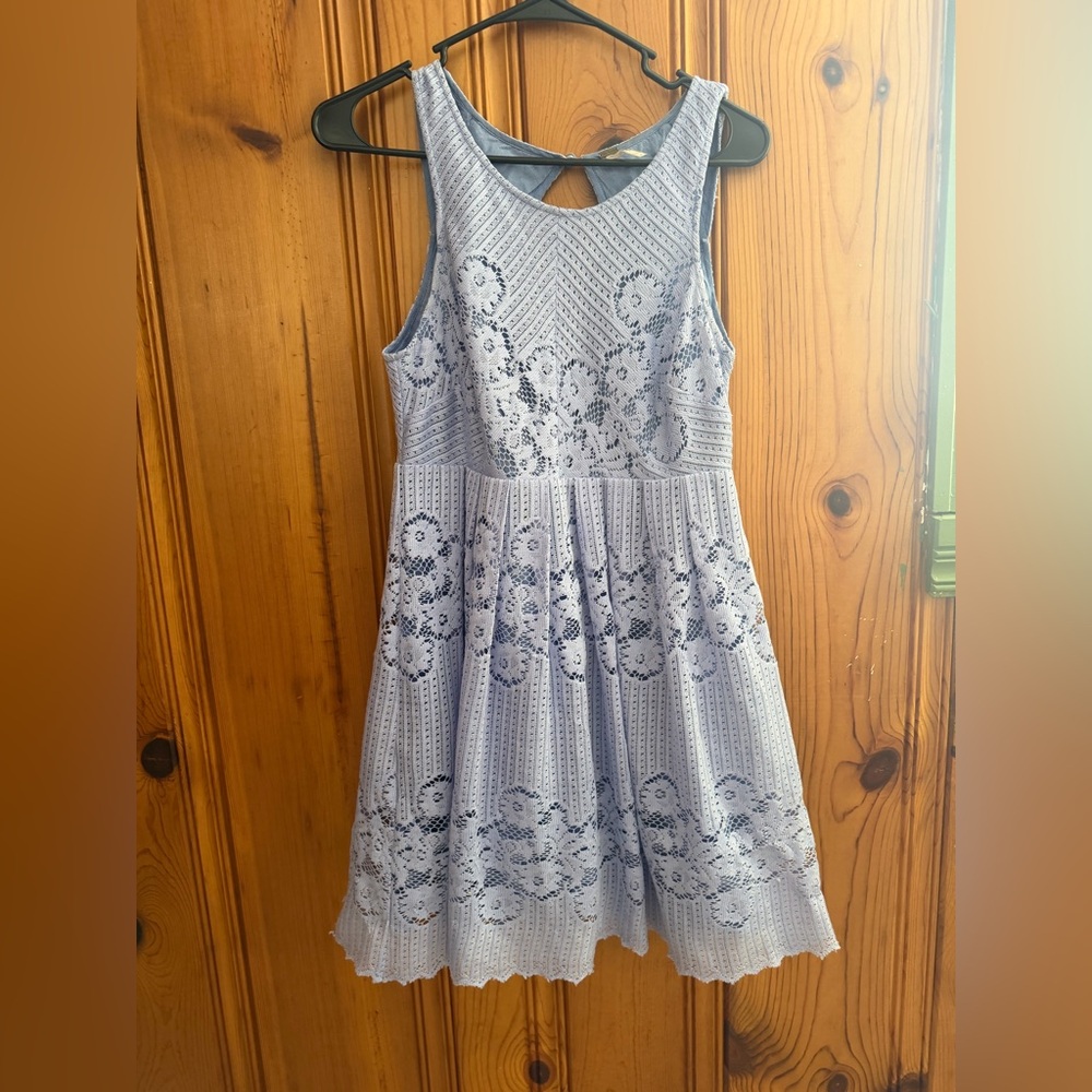 ❤️Delicate Periwinkle Lilac Lavender Purple Lace Mini Dress